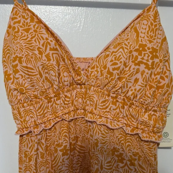 No Boundaries Orange Floral Dress - Picture 2 of 8